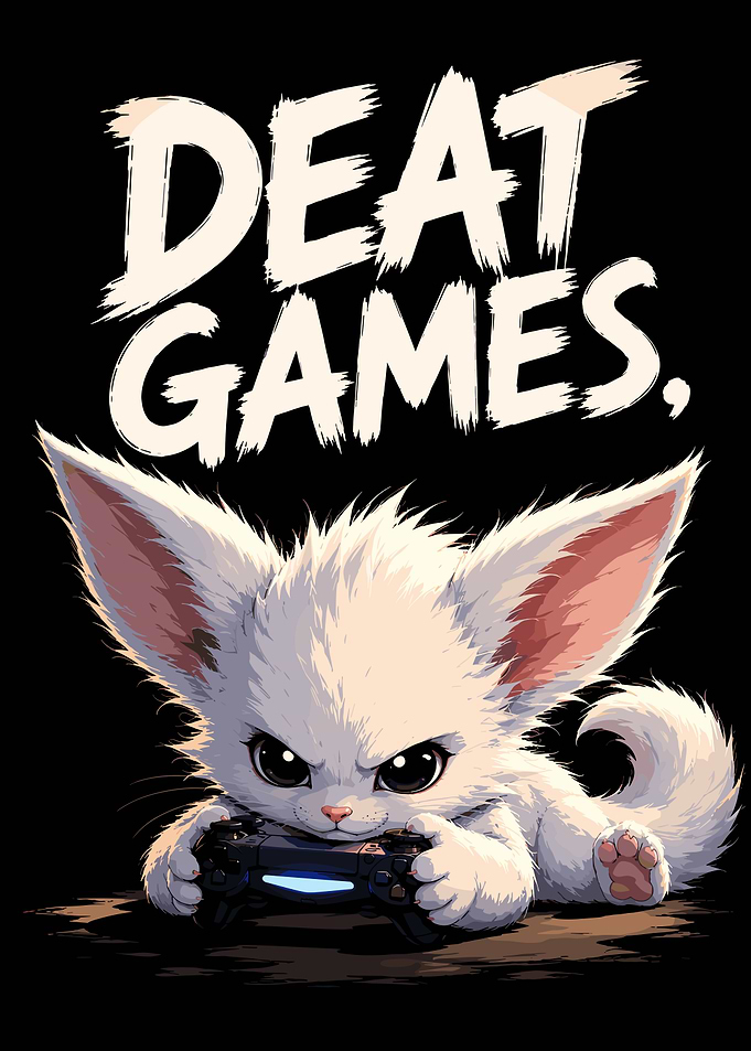Cute White Creature Gaming Illustration