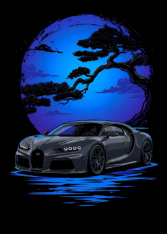 Bugatti Chiron Under Blue Moon