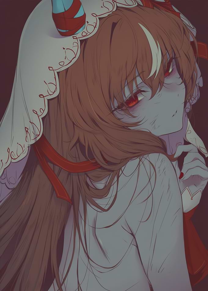 Anime Girl with Red Eyes