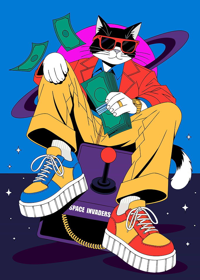 Cool Cat Gaming with Money