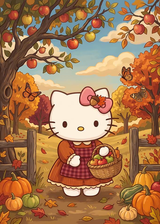 Hello Kitty Autumn Harvest Scene