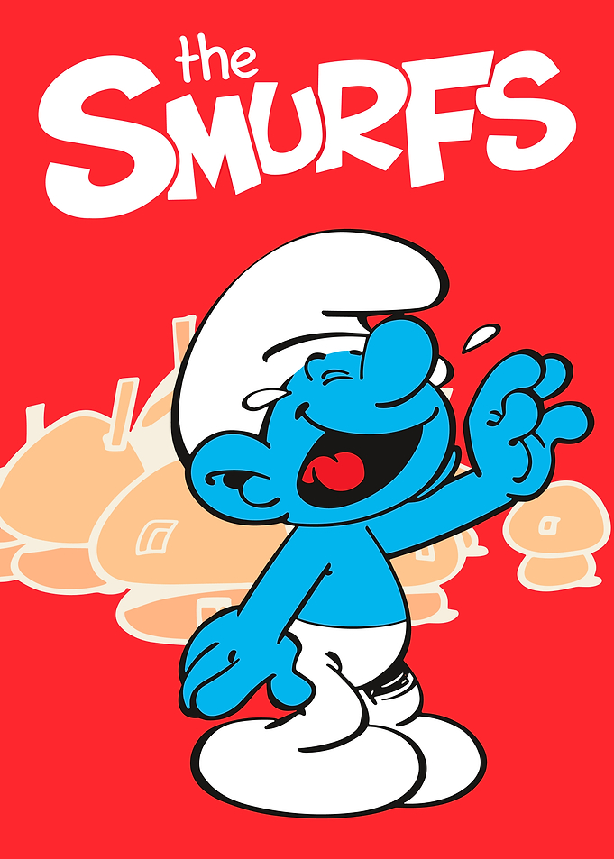 Laughing Smurf Cartoon Poster