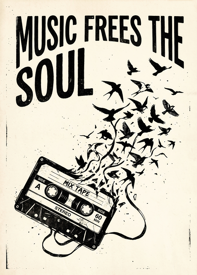 Music Frees The Soul Cassette Poster