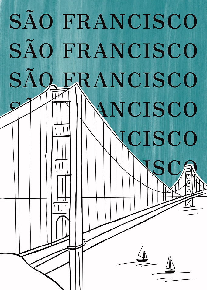 Golden Gate Bridge Sketch Poster