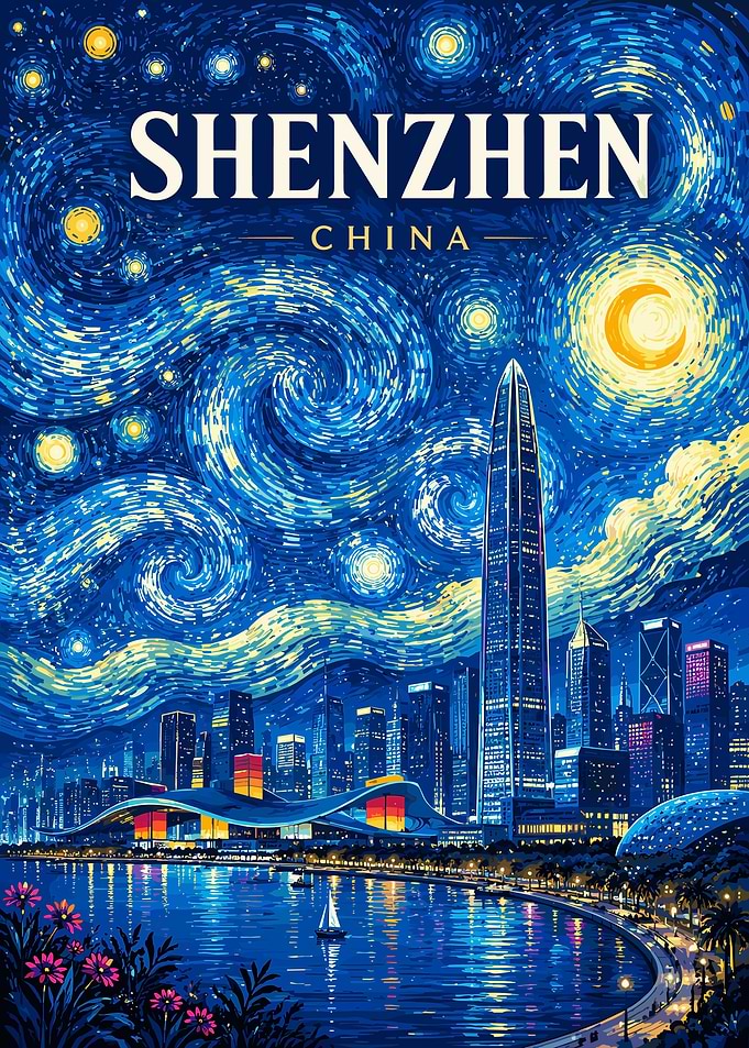 Shenzhen Starry Night Travel Poster