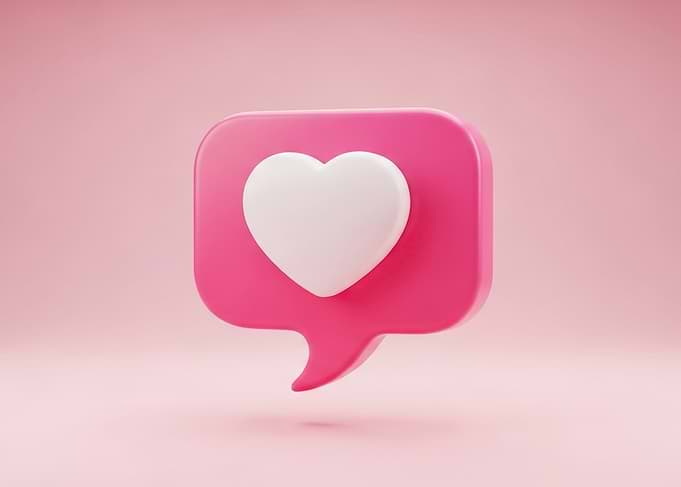 3D Pink Social Media Like Icon