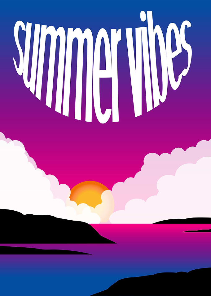 Summer Vibes Sunset Poster