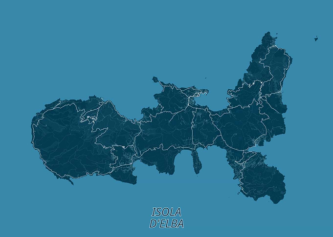 Minimalist Map of Isola d'Elba