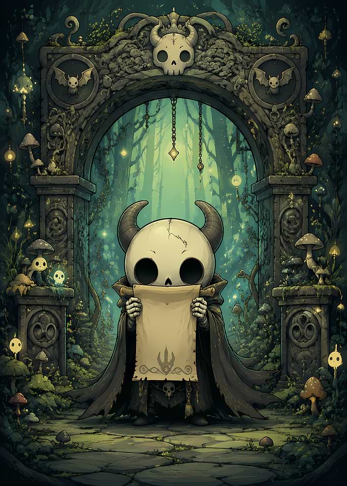 Little Skull Knight with Scroll