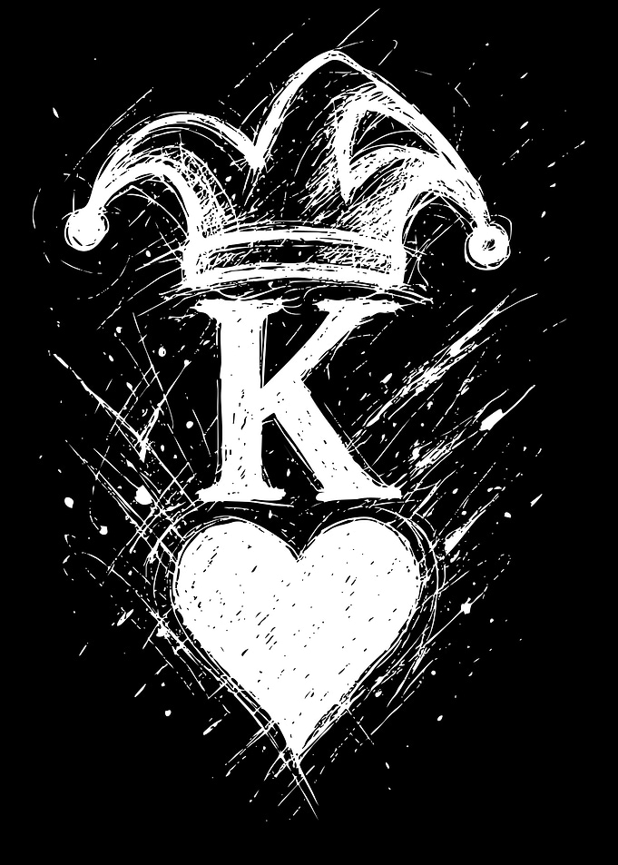 King of Hearts Jester Card Design