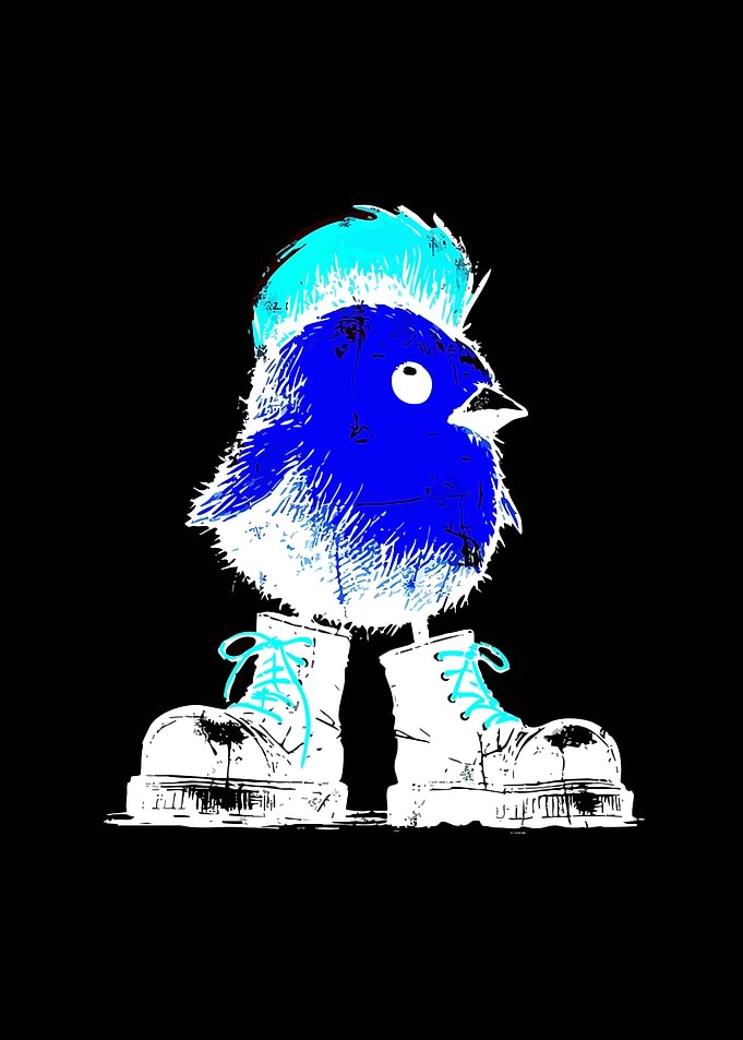 Punk Rock Bird in Boots