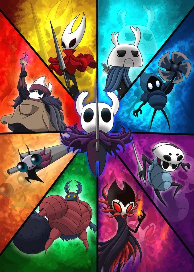Hollow Knight Character Collage Art