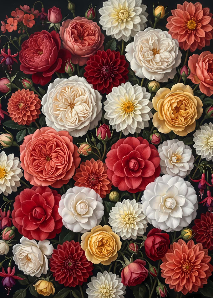 Vibrant Floral Bouquet Pattern