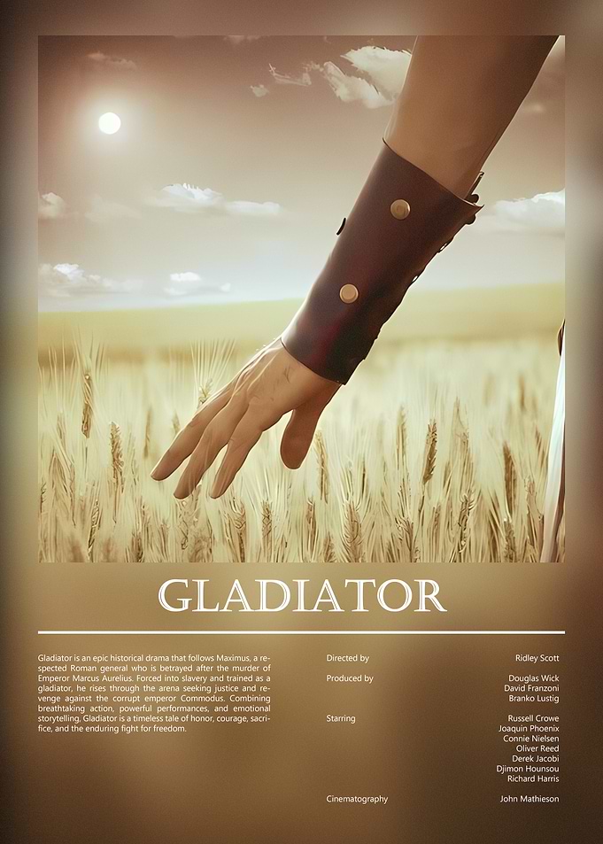 Gladiator Movie Poster Wheat Field