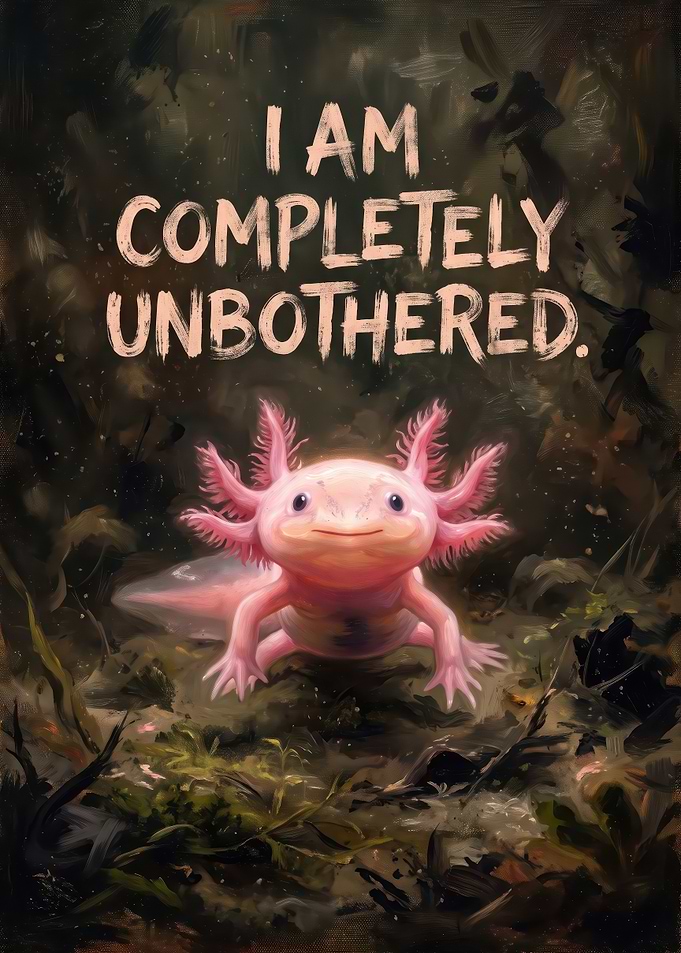 Unbothered Axolotl Digital Art