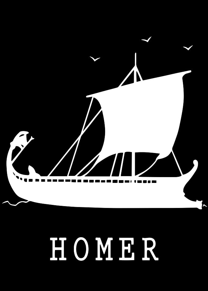 Homer Ancient Greek Ship Silhouette