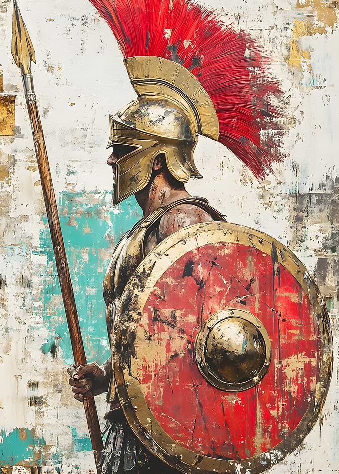 Spartan Warrior Oil Painting