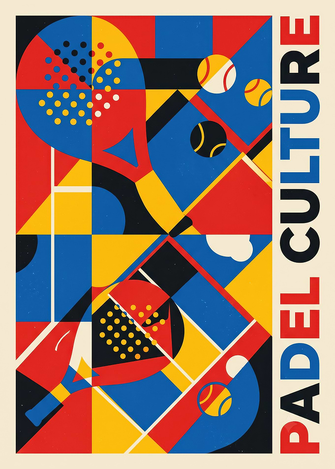 Padel Culture Geometric Sports Poster