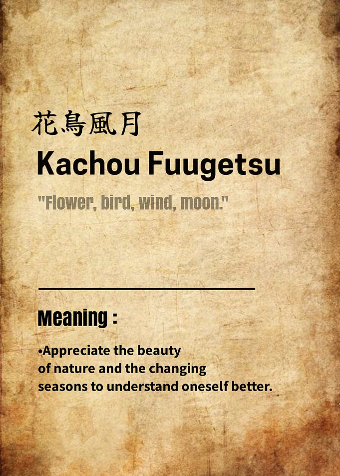 Kachou Fuugetsu Japanese Proverb Poster