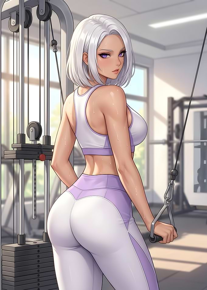 Sexy Anime Girl Gym Workout