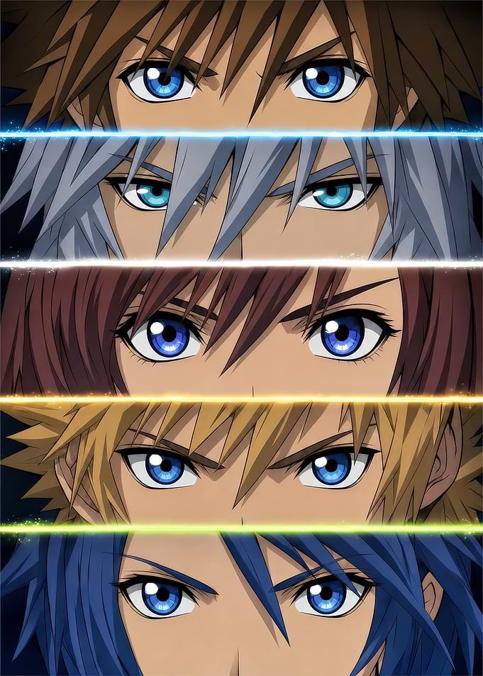 Kingdom Hearts Character Eyes Collage