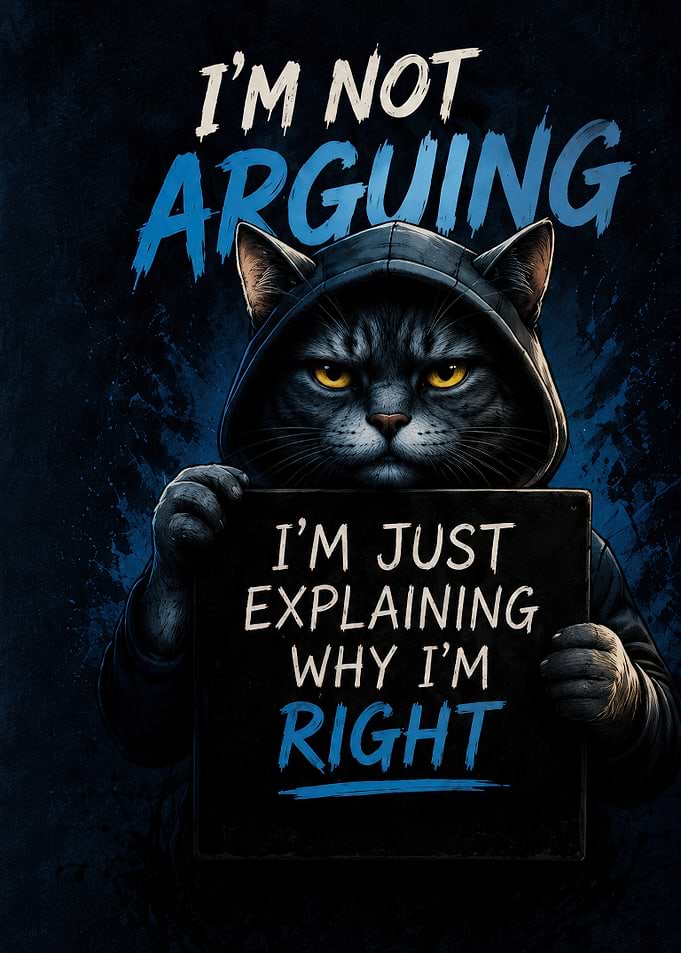 Funny Cat Explaining Why I'm Right