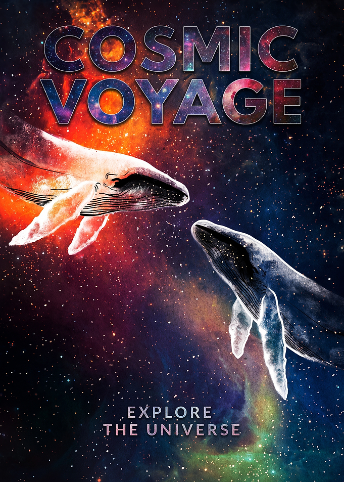Cosmic Voyage Space Whale Poster