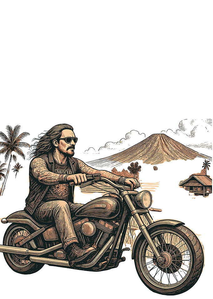 Biker Riding Motorcycle Near Mountain