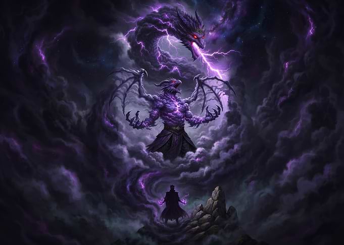 Dark Sorcerer Summoning Storm Dragon