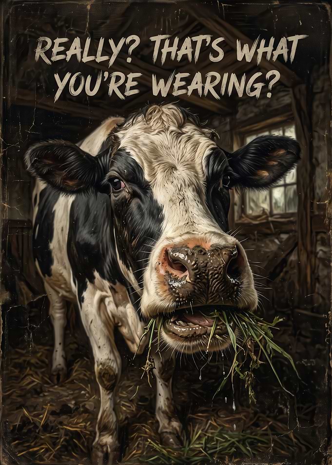 Funny Cow Judging Your Outfit