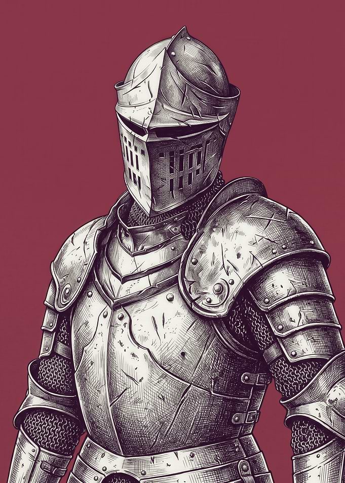 Detailed Engraved Medieval Knight Armor