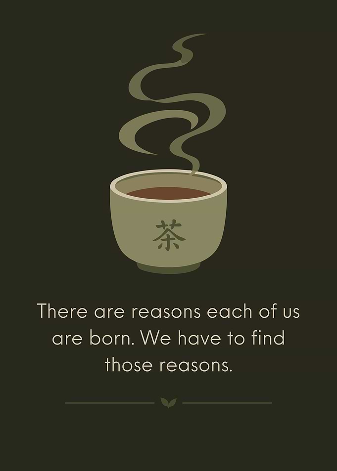 Minimalist Tea Cup Motivational Quote Poster