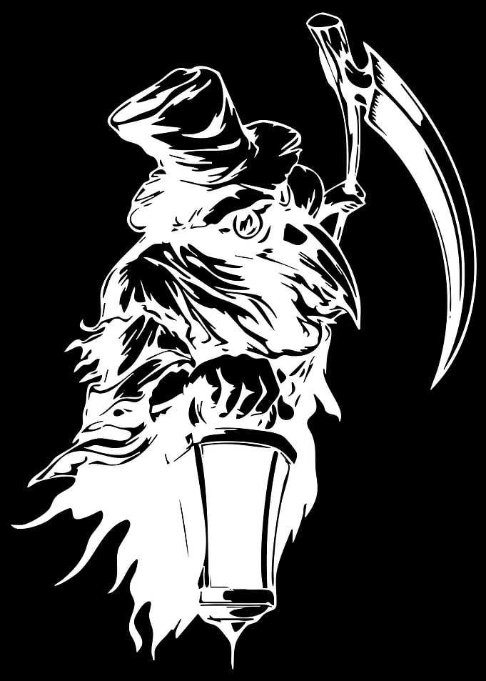 Grim Reaper Crow with Lantern