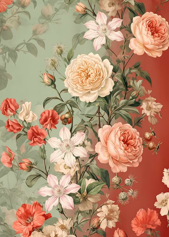 Elegant Vintage Floral Botanical Pattern