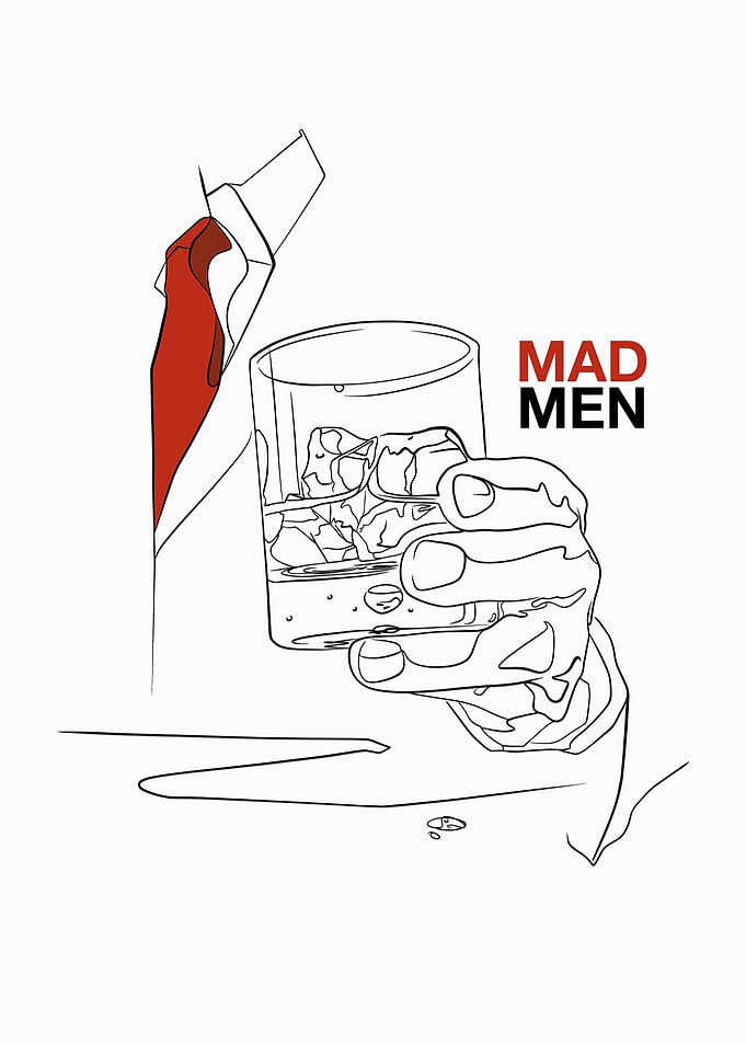 Mad Men Minimalist Line Art