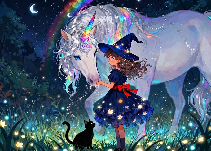 Witch Girl and Magical Unicorn