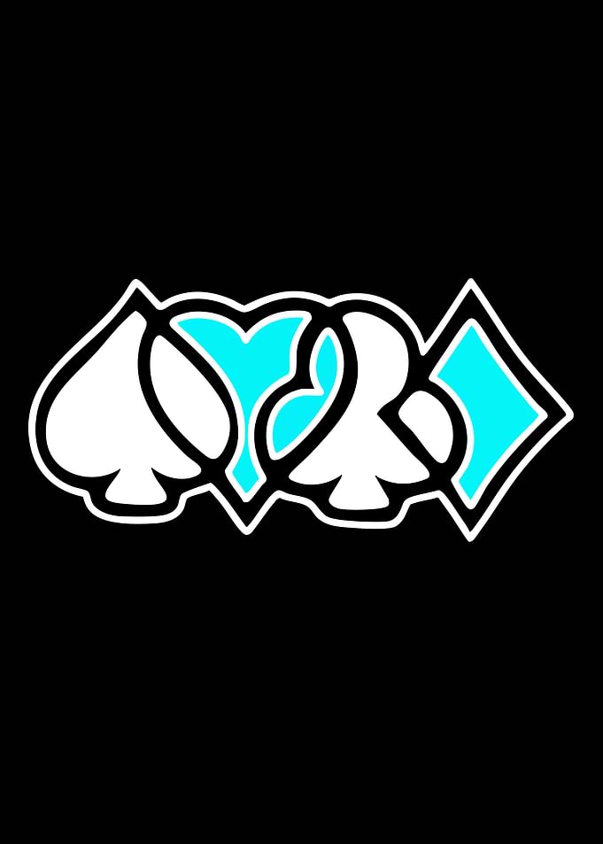 Interlocking Playing Card Suits Graphic