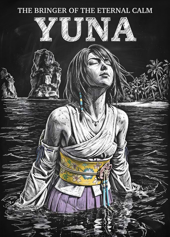 Yuna Final Fantasy X Chalk Art