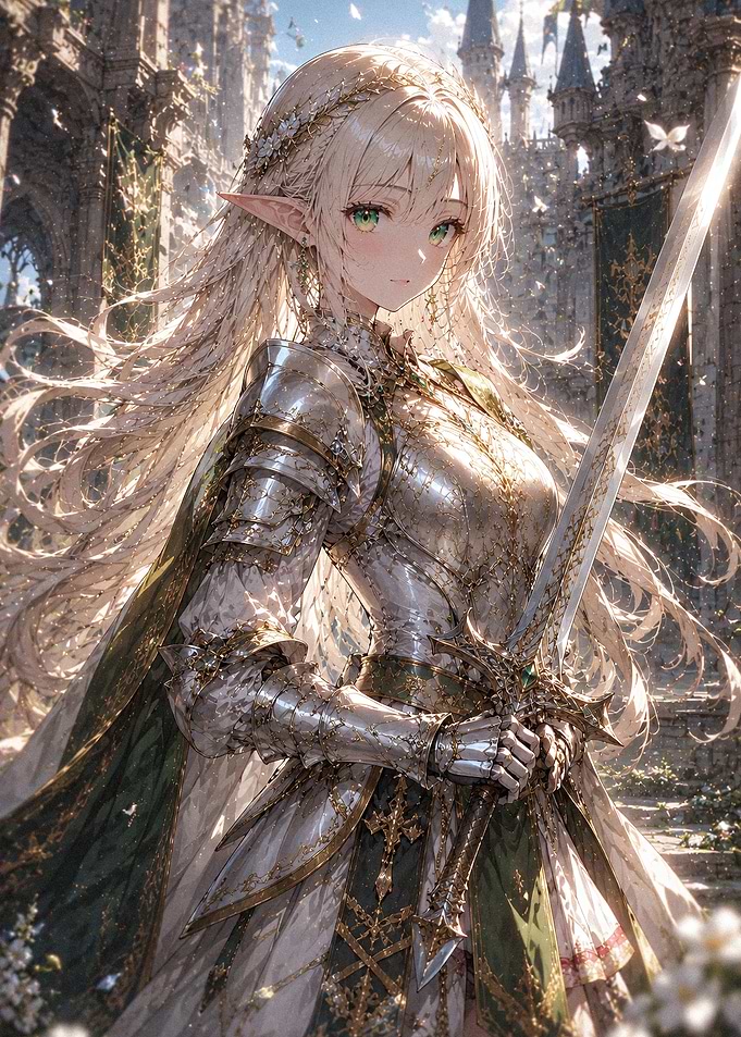 Elven Knight Princess in Shining Armor