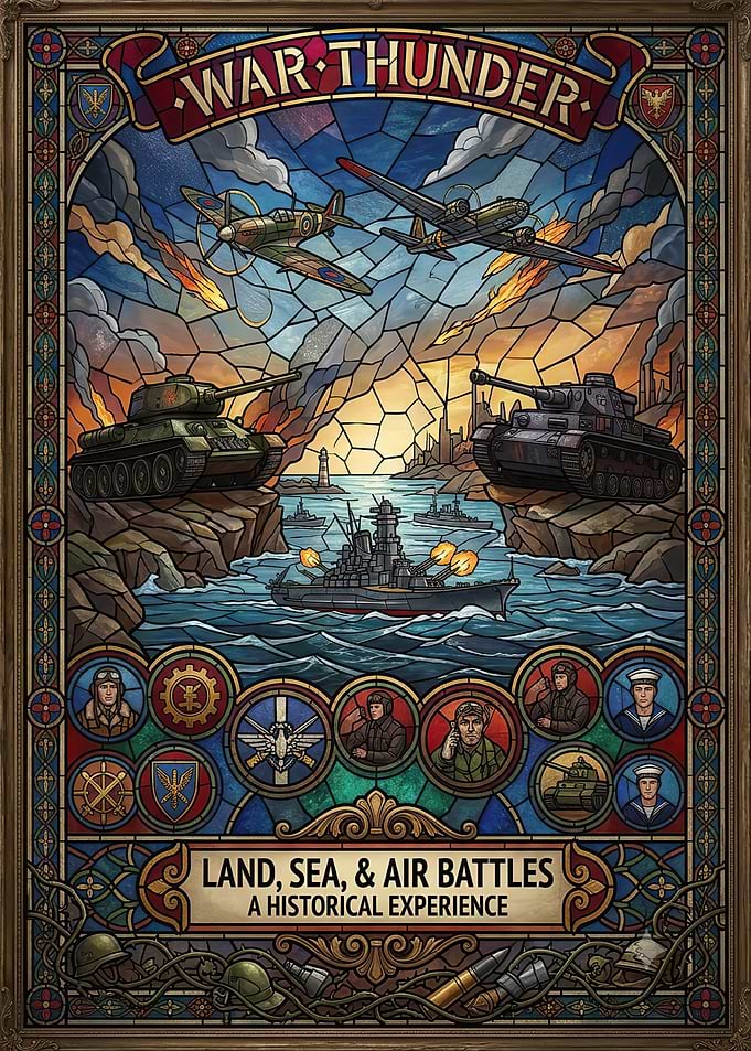 War Thunder Stained Glass Poster