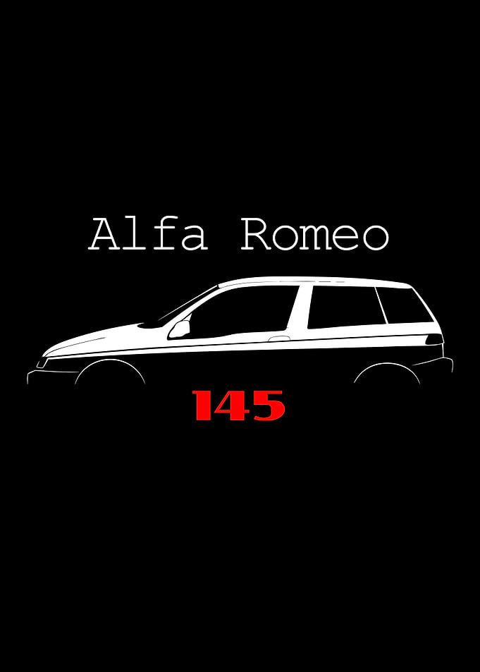 Alfa Romeo 145 Minimalist Car Silhouette