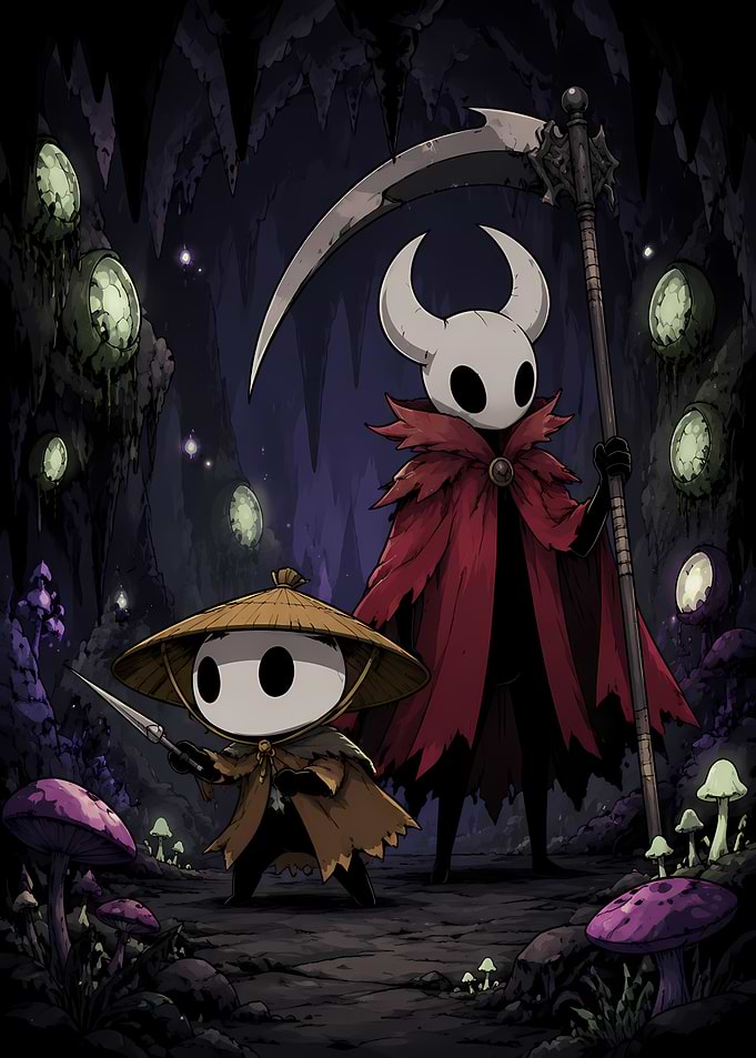 Hollow Knight Inspired Warriors in Cave