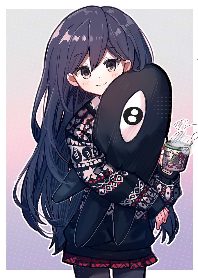 Anime Girl Hugging Omori Plush