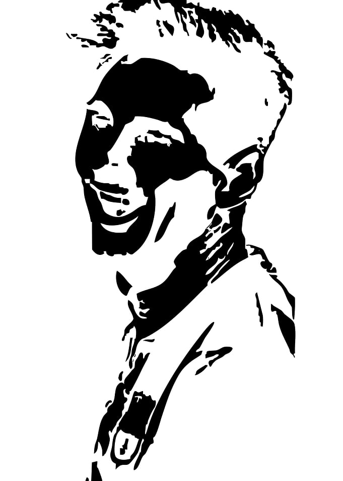 Minimalist Black and White Portrait
