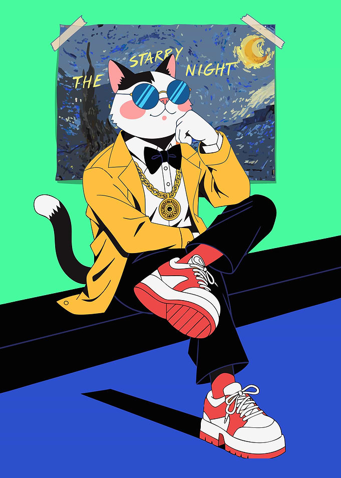 Stylish Cat in Yellow Jacket