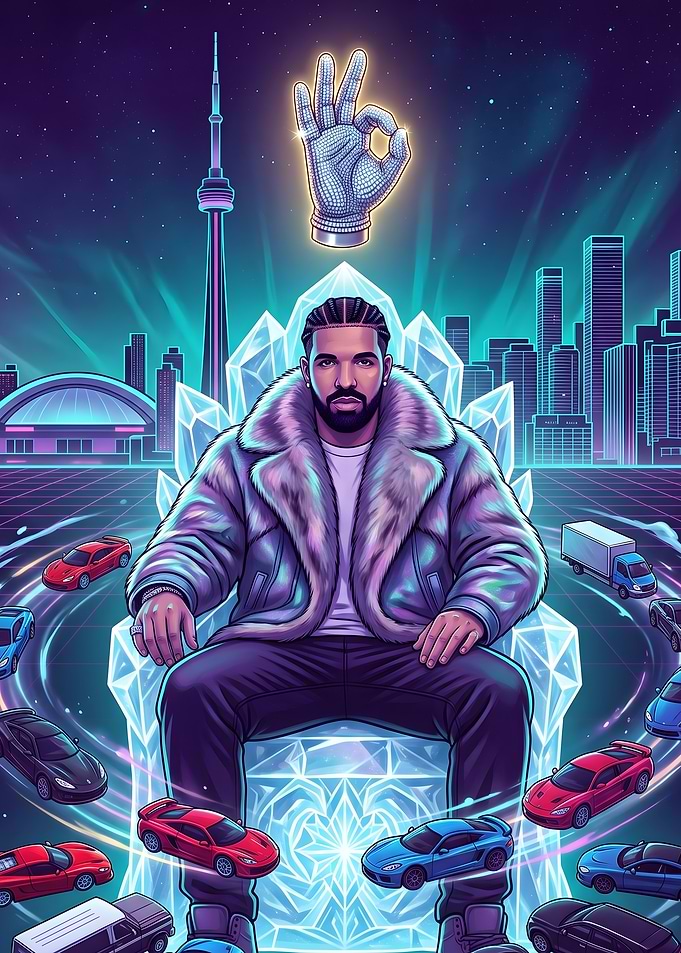 Drake on Crystal Throne Digital Art