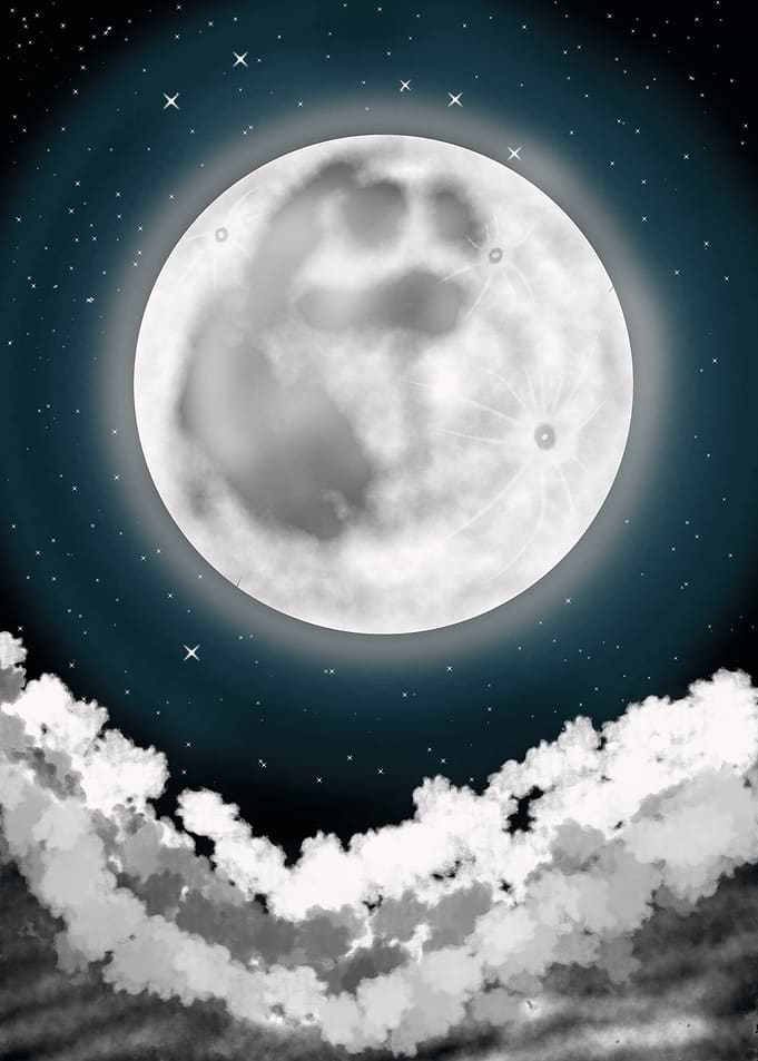 Full Moon Over the Clouds