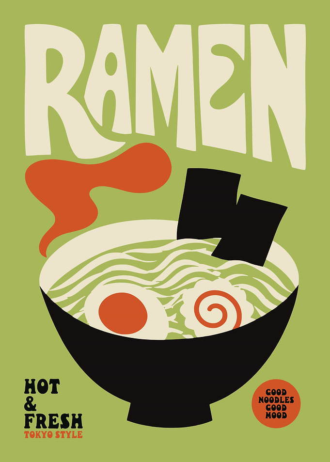 Retro Ramen Tokyo Style Poster