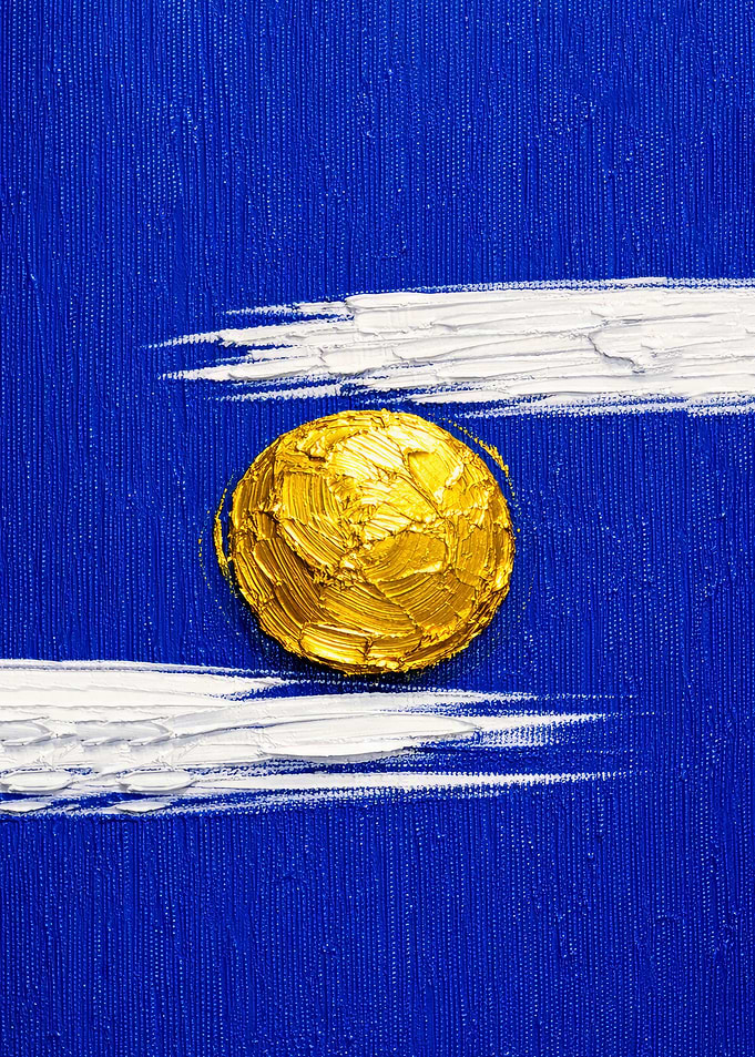 Golden Sun and White Clouds Painting