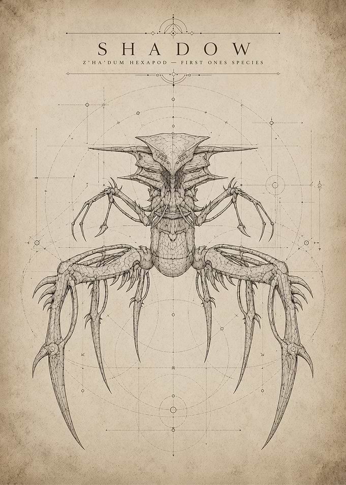 Babylon 5 Shadow Z'ha'dum Hexapod Blueprint